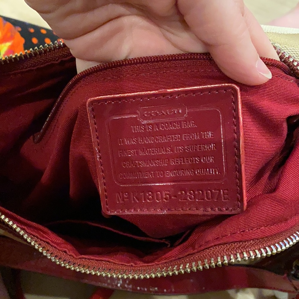 VGUC Coach Red and Tan “C” Shoulder Bag Purse - Picture 7 of 7